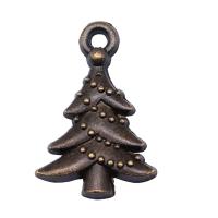 Pendentifs en alliage de zinc, arbre de noël, Plaqué de couleur de bronze antique, Vintage & unisexe, protéger l'environnement, sans nickel, plomb et cadmium, 14x21mm, Vendu par PC