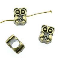 Zink legering smykker perler, Zinc Alloy, Owl, forgyldt, Vintage & du kan DIY, flere farver til valg, nikkel, bly & cadmium fri, 11x8x7mm, Solgt af PC