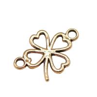 Zinklegering bloem connectors, Zinc Alloy, Four Leaf Clover, plated, Vintage & 1/1 lus & hol, meer kleuren voor de keuze, nikkel, lood en cadmium vrij, 11x16mm, Verkocht door PC