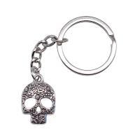 Zinc Alloy Key Lås, Skull, antik sølv farve forgyldt, Vintage & Unisex, nikkel, bly & cadmium fri, 24x16mm, Solgt af PC