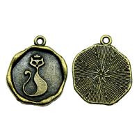 Pendentifs en alliage de zinc, Plaqué de couleur de bronze antique, Vintage & unisexe, protéger l'environnement, sans nickel, plomb et cadmium, 19x23mm, Vendu par PC