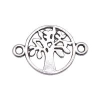 Sinkkiseos Liitin, Tree of Life, antiikki hopea päällystetty, Vintage & 1/1 silmukka, nikkeli, lyijy ja kadmium vapaa, 18x12mm, Myymät PC