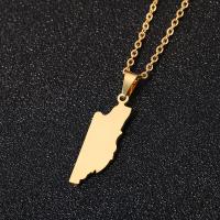 Stainless Steel Jewelry Necklace 304 Stainless Steel Map Vacuum Ion Plating fashion jewelry & Unisex gold Length 20 Inch Sold By PC