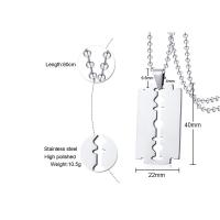 التيتانيوم الصلب قلادة, مجوهرات الموضة & للرجل, اللون الأصلي, 40x20mm, طول تقريبا 24 بوصة, تباع بواسطة PC