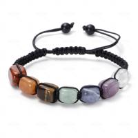 Gemstone Bracelets Polyester Cord with Multi - gemstone Unisex mixed colors Length 16-26 cm Sold By PC