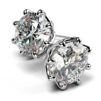 Cubic Zircon ( CZ ) Stud Earring, Mässing, Geometriskt mönster, platinerade, för kvinna & med cubic zirconia, nickel, bly och kadmium gratis, 11mm, Säljs av Par