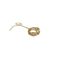 laiton boucles d'oreilles chaîne, Plaqué d'or 14K, pavé de micro zircon & pour femme, protéger l'environnement, sans nickel, plomb et cadmium, 100mm, Vendu par PC