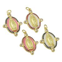 Cubic Zirconia Micro Pave Brass Pendant gold color plated micro pave cubic zirconia & enamel Approx 3mm Sold By PC