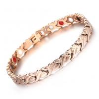 Bracciale gioielli in acciaio inossidabile, 304 acciaio inox, gioielli di moda & unisex, color oro rosato, 6mm, Lunghezza Appross. 7.87 pollice, Venduto da PC