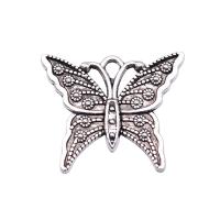 Pendentifs animaux en alliage de zinc, papillon, Placage, couleur or antique, 25x21mm, Vendu par PC