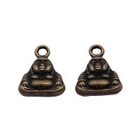 Sinc Alloy Pendants, Buddha, plátáilte, dathanna níos mó le haghaidh rogha, 12x10x4mm, Díolta De réir PC