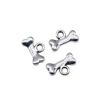 Zink Alloy Halsband, Bone, plated, silver, 10x7mm, Säljs av PC