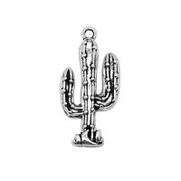 Zinc Alloy Pendler, Opuntia Stricta, forgyldt, sølv, 16x33mm, Solgt af PC