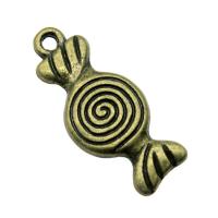 Pendentifs en alliage de zinc, bonbon, Placage, couleur or antique, 27x11mm, Vendu par PC