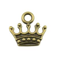 Zinc Alloy Crown Pendler, forgyldt, flere farver til valg, 13x14mm, Solgt af PC