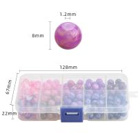 Fashion Glasperler, Glas, forgyldt, du kan DIY, flere farver til valg, 8mm, 200pc'er/Box, Solgt af Box