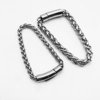 Bracciale gioielli in acciaio inossidabile, 304 acciaio inox, elettrolizzazione, unisex & anti-fatica, argento, Venduto da PC