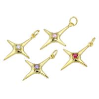 Cubique Pendentif en laiton zircon pavent, Placage de couleur d'or, bijoux de mode & DIY & pavé de micro zircon, plus de couleurs à choisir, 17x25x3mm, Trou:Environ 3mm, 10PC/lot, Vendu par lot