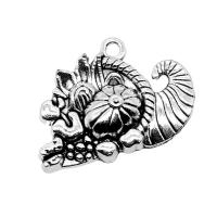 Zinc Alloy Flower Pendler, antik sølv farve forgyldt, Vintage & Unisex, nikkel, bly & cadmium fri, 28x20mm, Solgt af PC