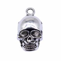 Zink Alloy Skull hängen, plated, Vintage & Unisex & Halloween smycken gåva, fler färger för val, nickel, bly och kadmium gratis, 12x21mm, Säljs av PC