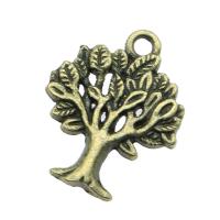 Zinc Alloy Pendler, Tree, forgyldt, Vintage & Unisex, flere farver til valg, nikkel, bly & cadmium fri, 17x22mm, Solgt af PC