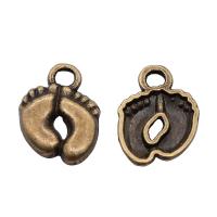 Zinc Alloy Pendler, Foot, forgyldt, Vintage & Unisex, flere farver til valg, nikkel, bly & cadmium fri, 13x10mm, Solgt af PC