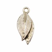 Zinklegering Leaf Hangers, Zinc Alloy, Blad, KC gold plated, Vintage & uniseks, nikkel, lood en cadmium vrij, 10x22mm, Verkocht door PC