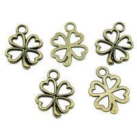 Zink legering kløver vedhæng, Zinc Alloy, Four Leaf Clover, forgyldt, Vintage & Unisex, flere farver til valg, nikkel, bly & cadmium fri, 13x17mm, Solgt af PC