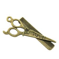 Zinc Alloy Pendants Scissors plated vintage & Unisex nickel lead & cadmium free Sold By PC