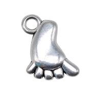 Zinc Alloy Pendler, Foot, antik sølv farve forgyldt, Vintage & Unisex, nikkel, bly & cadmium fri, 10x14mm, Solgt af PC