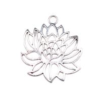 Zinc Alloy Flower Pendler, antik sølv farve forgyldt, Vintage & Unisex, nikkel, bly & cadmium fri, 42x48mm, Solgt af PC