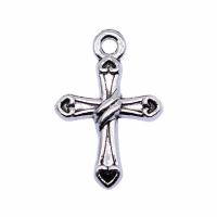 Zinklegering Cross Hangers, Zinc Alloy, Oversteken, plated, Vintage & uniseks, meer kleuren voor de keuze, nikkel, lood en cadmium vrij, 15x21mm, Verkocht door PC