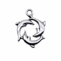 Zinc Alloy Pendler, Dolphin, forgyldt, Vintage & Unisex, flere farver til valg, nikkel, bly & cadmium fri, 21x16mm, Solgt af PC