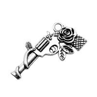 Zinc Alloy Pendler, Gun, forgyldt, Vintage & Unisex, flere farver til valg, nikkel, bly & cadmium fri, 31x19mm, Solgt af PC