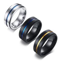 Acier titane bague, bijoux de mode & pour homme, plus de couleurs à choisir, 8mm*2mm,8mm*2.6mm, Vendu par PC