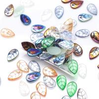 Fashion Glasperler, Glas, Leaf, du kan DIY, flere farver til valg, 10x18mm, Solgt af PC