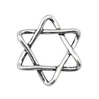 Zink-Aluminium-Anhänger, Zinklegierung, Hexagram, plattiert, Silberfarbe, 20x18mm, verkauft von PC