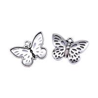 Zinc Alloy Animal Pendler, Butterfly, forgyldt, flere farver til valg, 25x18mm, Solgt af PC