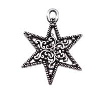 Zink Alloy Halsband, Hexagram, plated, silver, 25x19mm, Säljs av PC