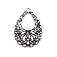 Zinc Alloy Hollow Pendler, forgyldt, sølv, 34x24mm, Solgt af PC