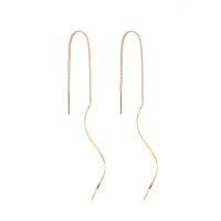 Messing Draad door Oorbellen, voor vrouw, gouden, 58x7mm, Verkocht door pair