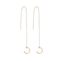 Brass Thread Through Earrings for woman golden Sold By Pair