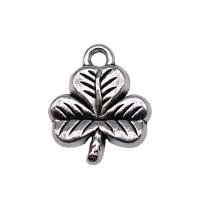 Pendente di quadrifoglio in lega di zinco, lega in zinco, Three Leaf Clover, placcato argento antico, Vintage & unisex, assenza di nichel,piombo&cadmio, 16x13mm, Venduto da PC