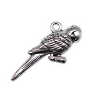 Sinc Alloy Pendants Ainmhithe, parrot, dath airgid antique plátáilte, seanré & unisex, nicil, luaidhe & caidmiam saor in aisce, 33x16mm, Díolta De réir PC