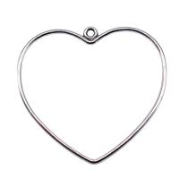 Pendentifs coeur en alliage de zinc, Plaqué de couleur d'argent, Vintage & unisexe & creux, protéger l'environnement, sans nickel, plomb et cadmium, 49x47mm, Vendu par PC