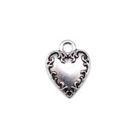 Pendentifs coeur en alliage de zinc, Plaqué de couleur d'argent, Vintage & unisexe, protéger l'environnement, sans nickel, plomb et cadmium, 9x13mm, Vendu par PC