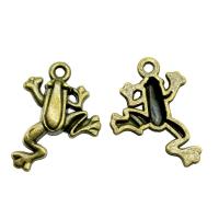 Sinc Alloy Pendants Ainmhithe, Frog, plátáilte, seanré & unisex, dathanna níos mó le haghaidh rogha, nicil, luaidhe & caidmiam saor in aisce, 23x17mm, Díolta De réir PC