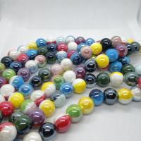 Abalorios Esmaltados de Porcelana, Esférico, acristalamiento, Bricolaje & 2-tono, más colores para la opción, 14mm, aproximado 100PCs/Bolsa, Vendido por Bolsa