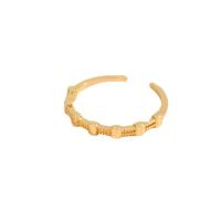 Messing Manchet Finger Ring, gold plated, mode sieraden, gouden, nikkel, lood en cadmium vrij, 17mm, Verkocht door PC