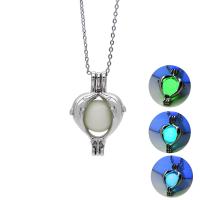 Collier Luminated, alliage de zinc, avec Labradorite, Placage de couleur platine, chaîne ovale & pour femme, plus de couleurs à choisir, protéger l'environnement, sans nickel, plomb et cadmium, Longueur Environ 17.7 pouce, Vendu par PC